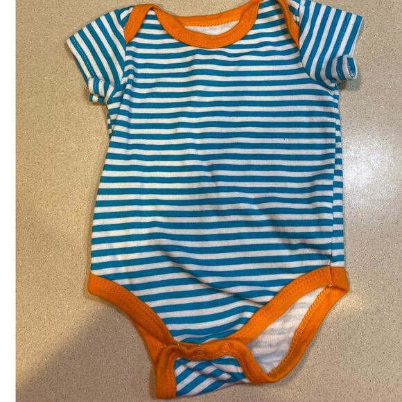 Duck Duck Goose 6-9 Mth Blue and White Onsie - Picture 2 of 4